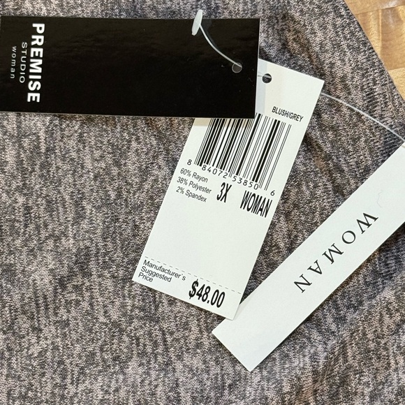 Premise Studio Blush Heather Gray Women’s size 3X Top - Picture 4 of 6